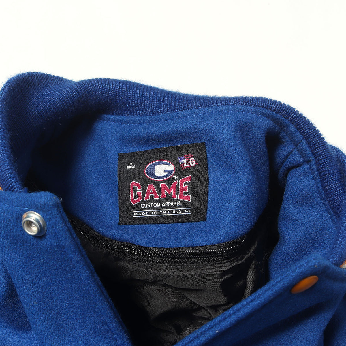 袖フェイクレザー メルトンウール スタジャン (Varsity Wool Leather Jacket) USA製