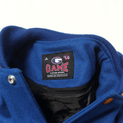 袖フェイクレザー メルトンウール スタジャン (Varsity Wool Leather Jacket) USA製