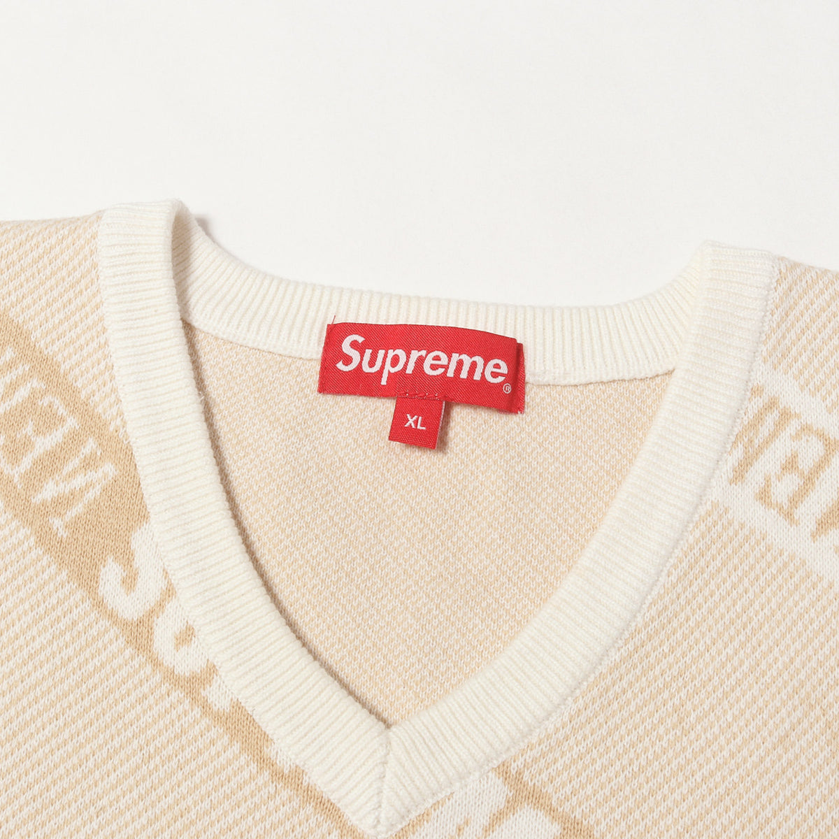 22SS ストライプロゴ Vネック ニットベスト (Stripe Sweater Vest)