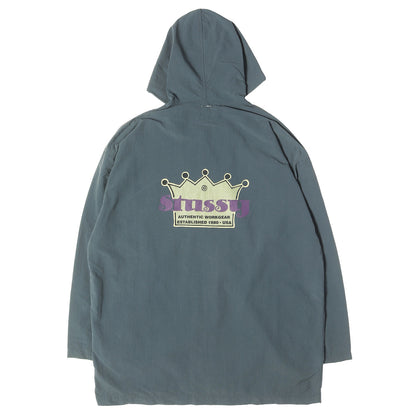 90s OLD STUSSY 白タグ クラウンロゴ フード付き コーチジャケット(USA製)