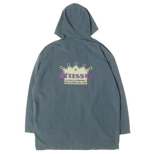 90s OLD STUSSY 白タグ クラウンロゴ フード付き コーチジャケット(USA製)