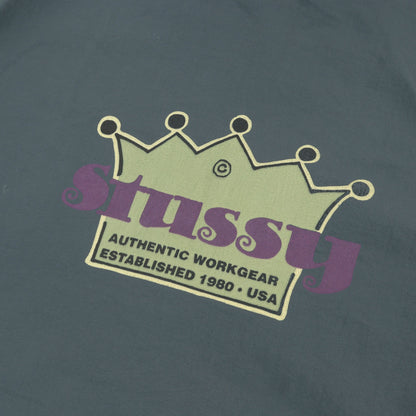 90s OLD STUSSY 白タグ クラウンロゴ フード付き コーチジャケット(USA製)