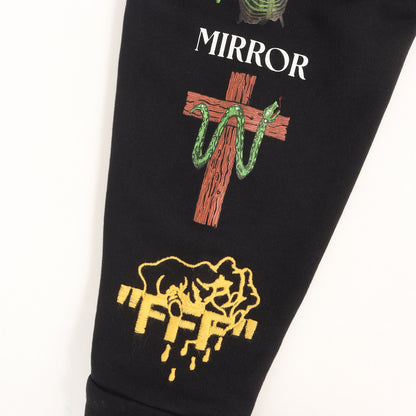 MIRRORロゴ マルチアイコン オーバーサイズ ジップ スウェットパーカー