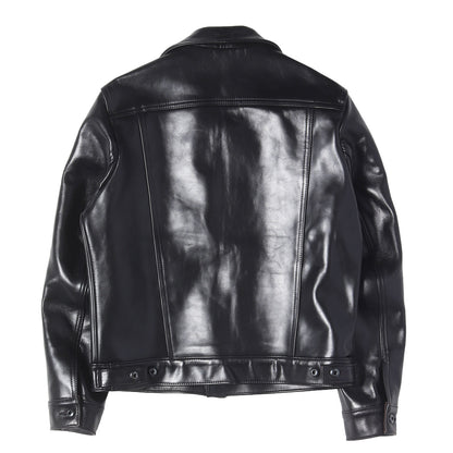 ボーダーブランケット付き ホースハイドレザー メカニック ジャケット (P620H HORSEHIDE MECHANIC'S JACKET)