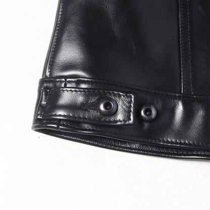 ボーダーブランケット付き ホースハイドレザー メカニック ジャケット (P620H HORSEHIDE MECHANIC'S JACKET)