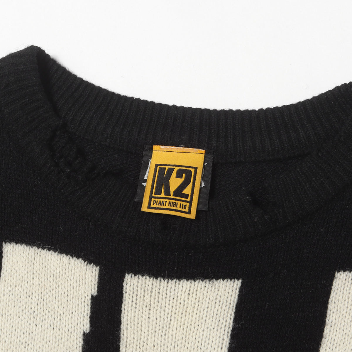25AW ×The KLF ダメージ加工 KLFロゴ オーバーサイズ ウールニット(KLF_CREW NECK KNIT/KLF)