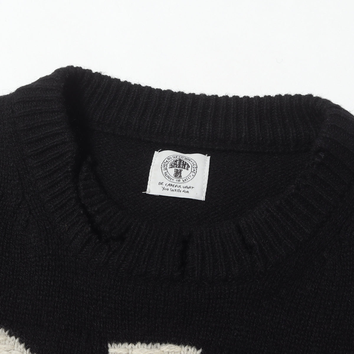 22AW ダメージ加工 CLFロゴ オーバーサイズ ウールニット(KNIT / CLF)