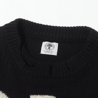 22AW ダメージ加工 CLFロゴ オーバーサイズ ウールニット(KNIT / CLF)