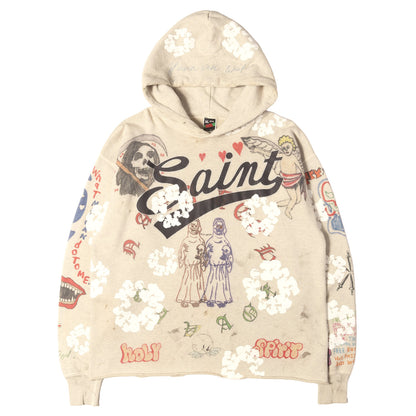 22SS ×DENIM TEARS ヴィンテージ加工 スウェットパーカー(HOODIE / GREENAFFITTI)