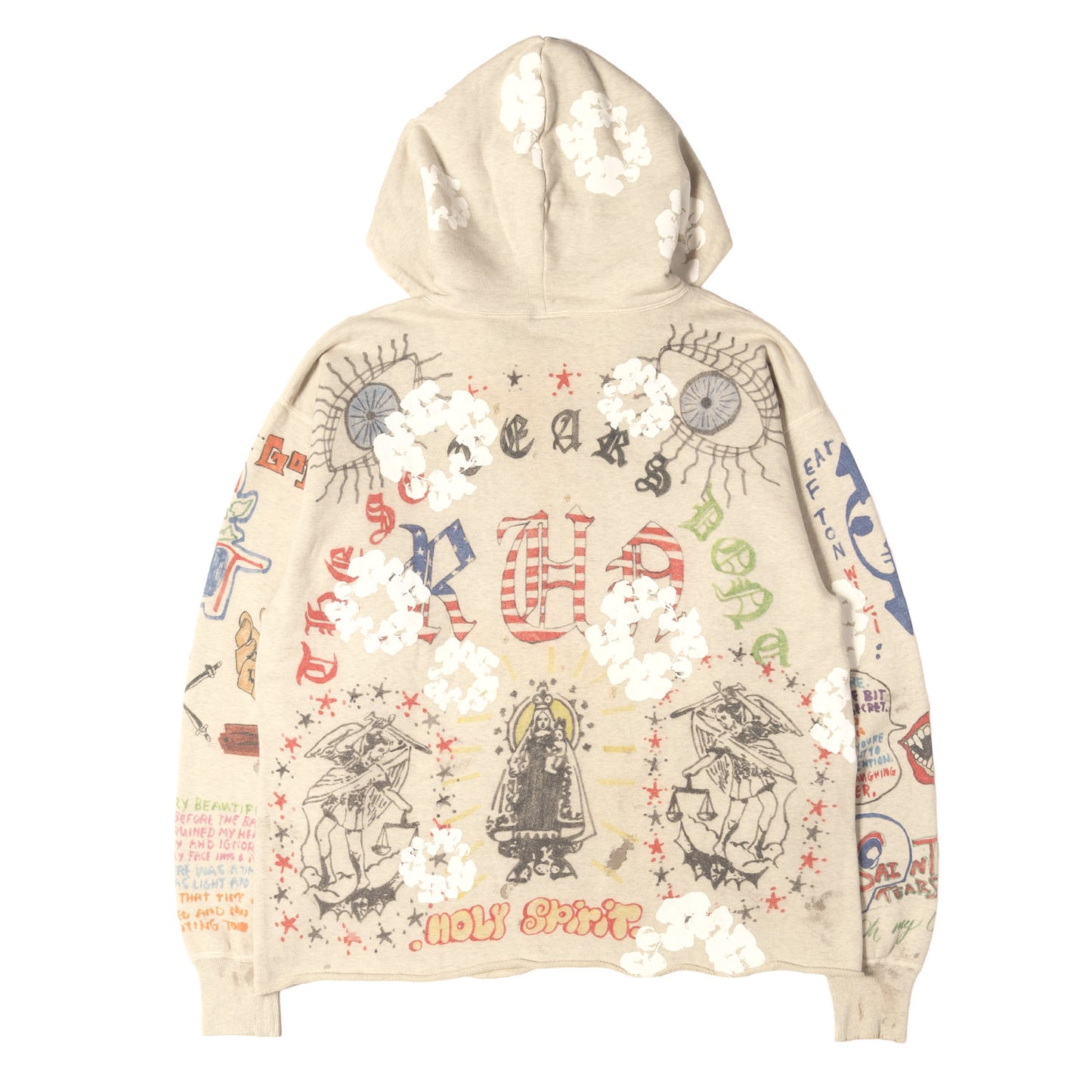 22SS ×DENIM TEARS ヴィンテージ加工 スウェットパーカー(HOODIE / GREENAFFITTI)
