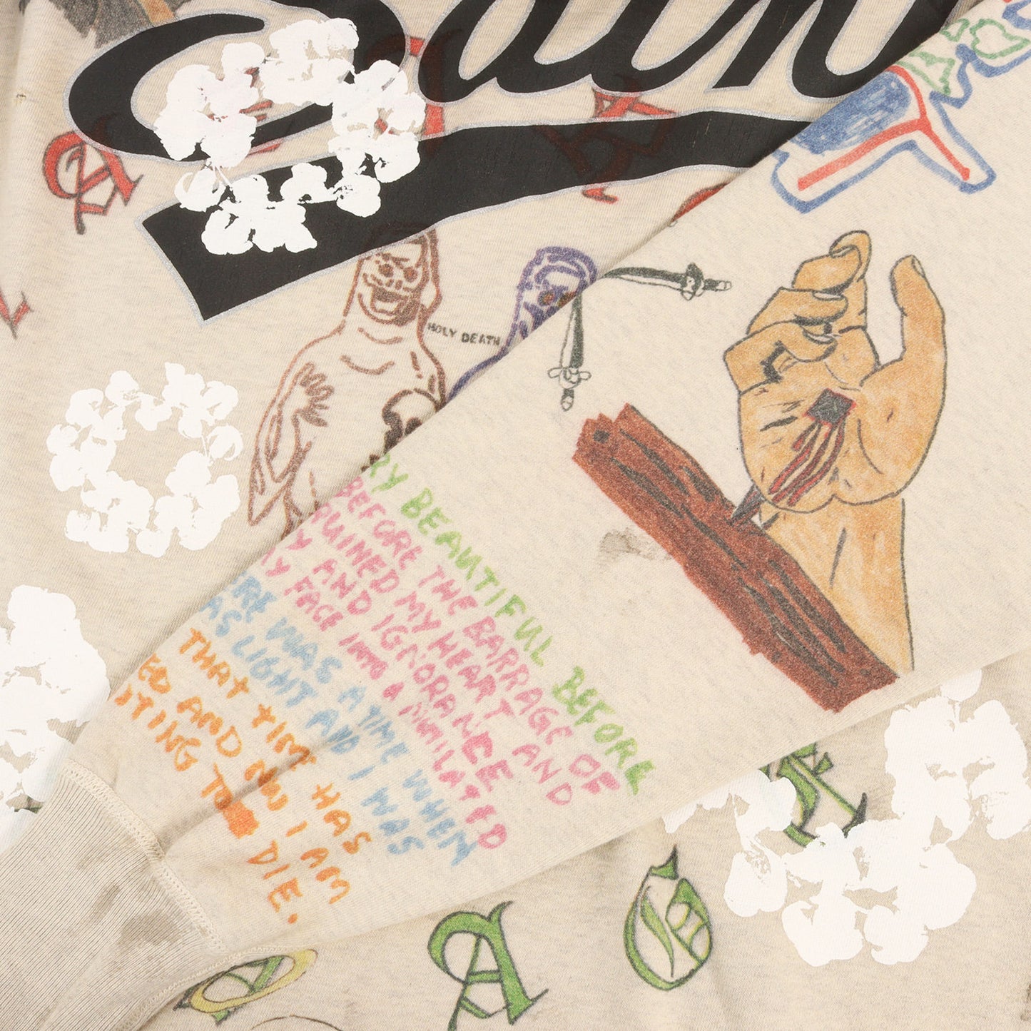 22SS ×DENIM TEARS ヴィンテージ加工 スウェットパーカー(HOODIE / GREENAFFITTI)
