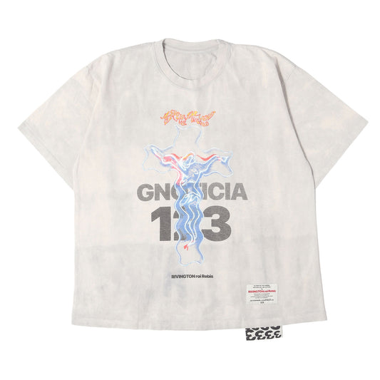 ブリーチ加工 バーニングクロス オーバーサイズ Tシャツ(BURNING CROSS PRINT T-SHIRT)