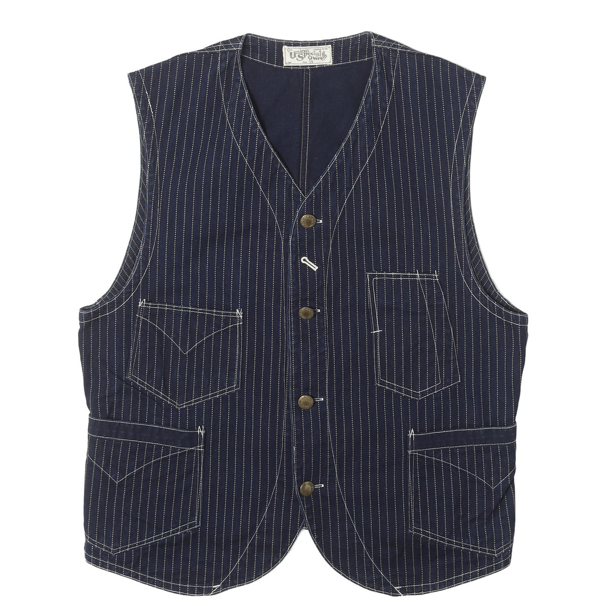 ウォバッシュストライプ コンダクターベスト (UNION SPECIAL OVERALLS CONDUCTOR VEST)