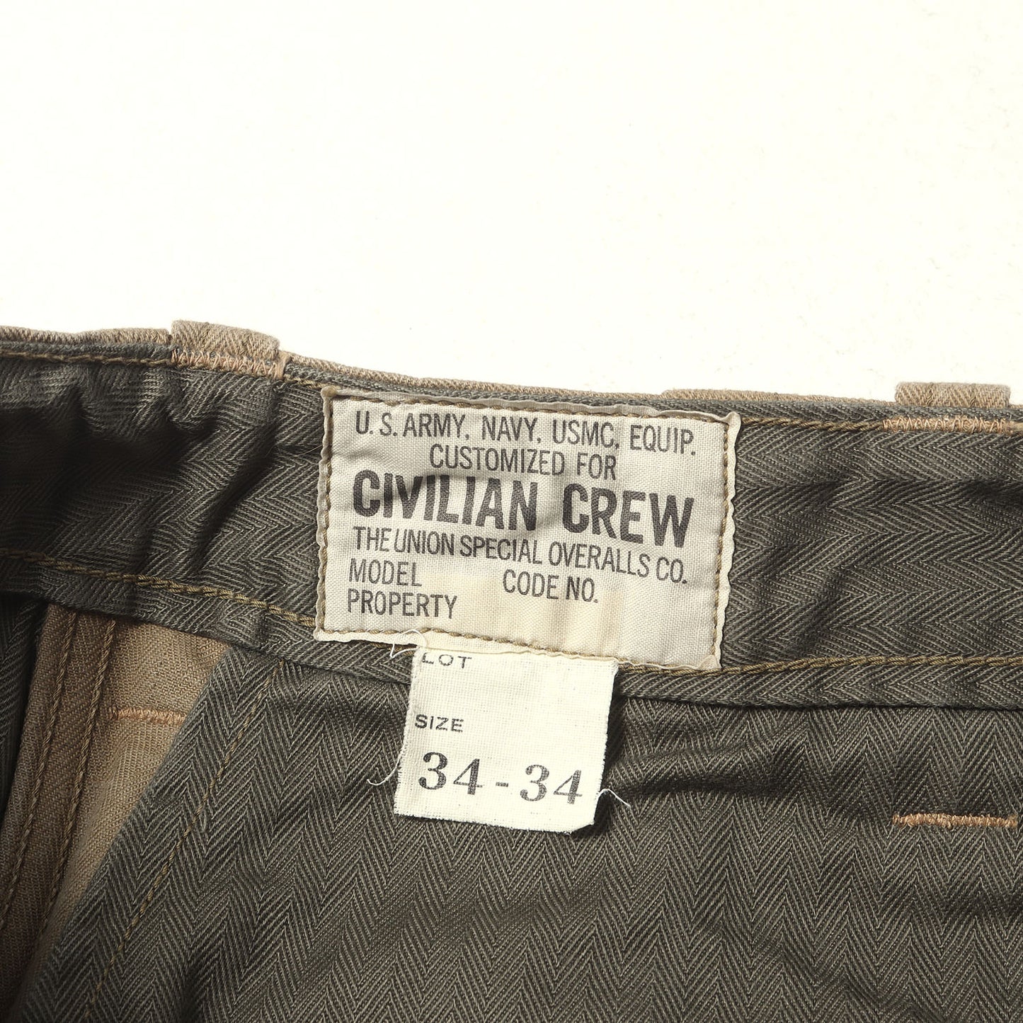 M-1942 ヘリンボーン ミリタリーパンツ (UNION SPECIAL OVERALLS M-1942 TROUSERS)