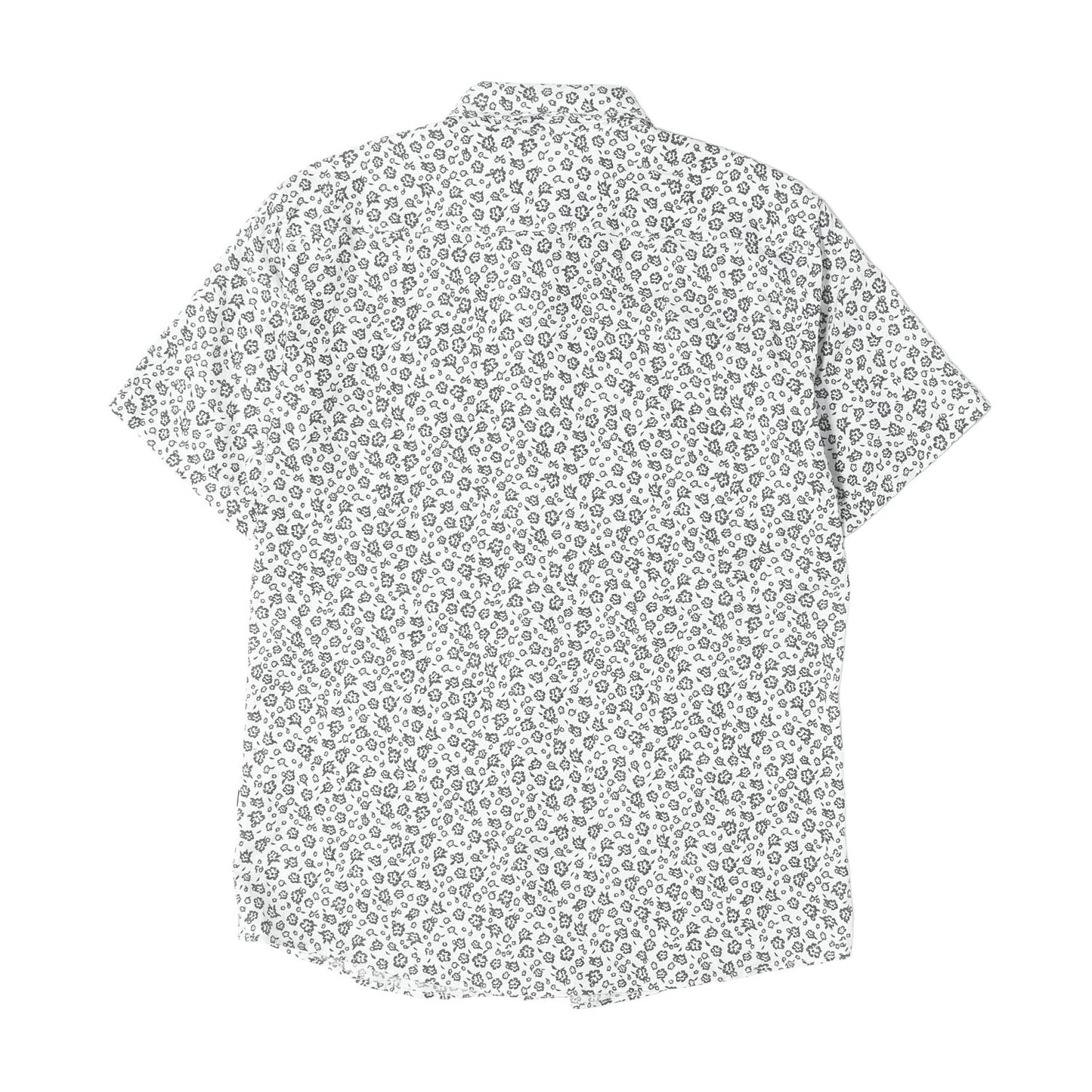 現行タグ フラワー柄 ストレッチリネン 半袖シャツ (SLIM FIT)