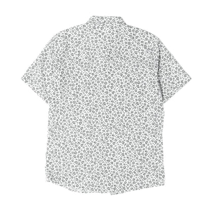 現行タグ フラワー柄 ストレッチリネン 半袖シャツ (SLIM FIT)
