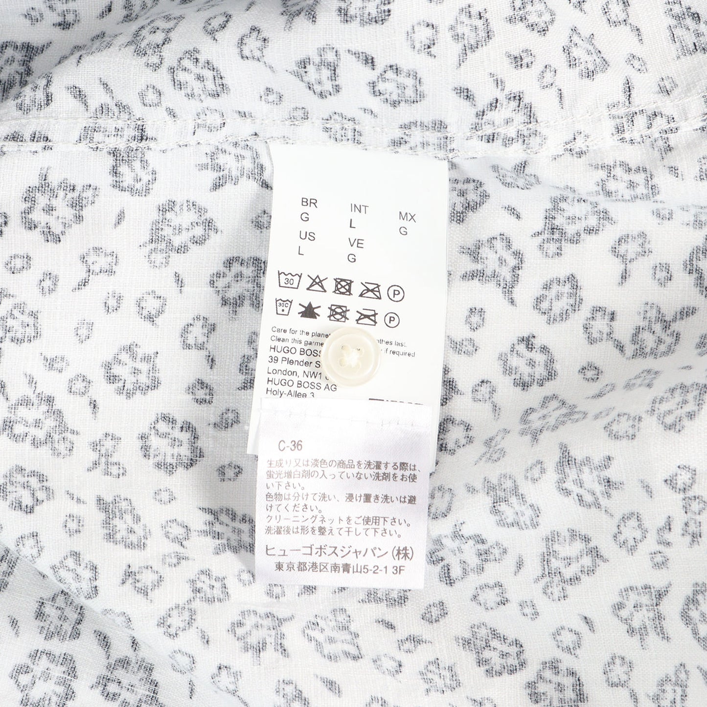 現行タグ フラワー柄 ストレッチリネン 半袖シャツ (SLIM FIT)