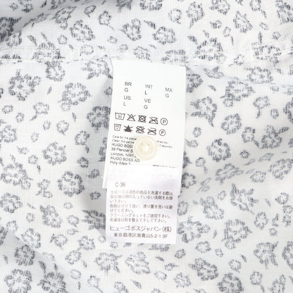 現行タグ フラワー柄 ストレッチリネン 半袖シャツ (SLIM FIT)
