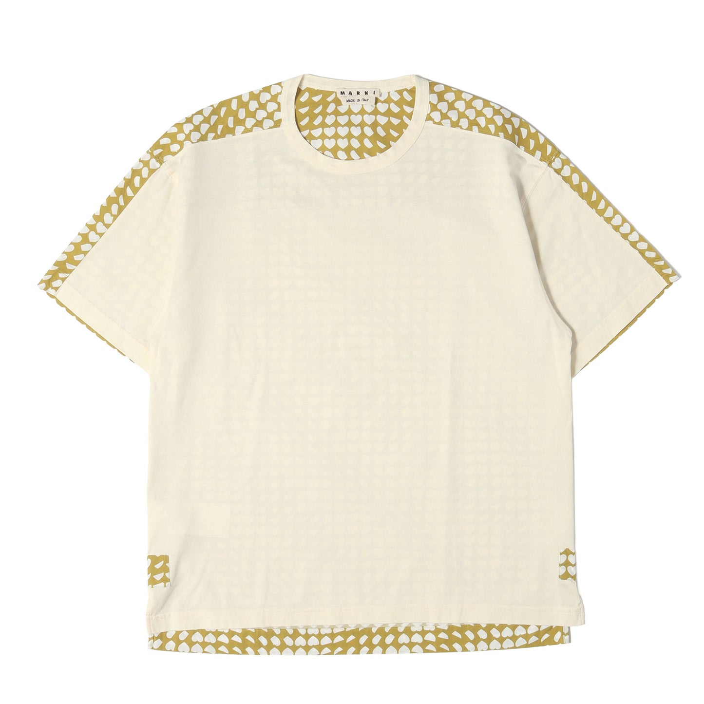 20AW ハートデザイン 切替し クルーネック Tシャツ