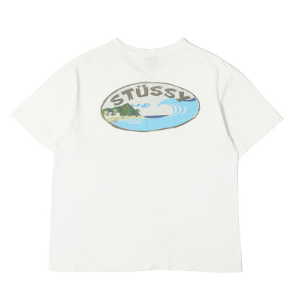 90s OLD STUSSY 紺タグ ビーチグラフィック Tシャツ(USA製)