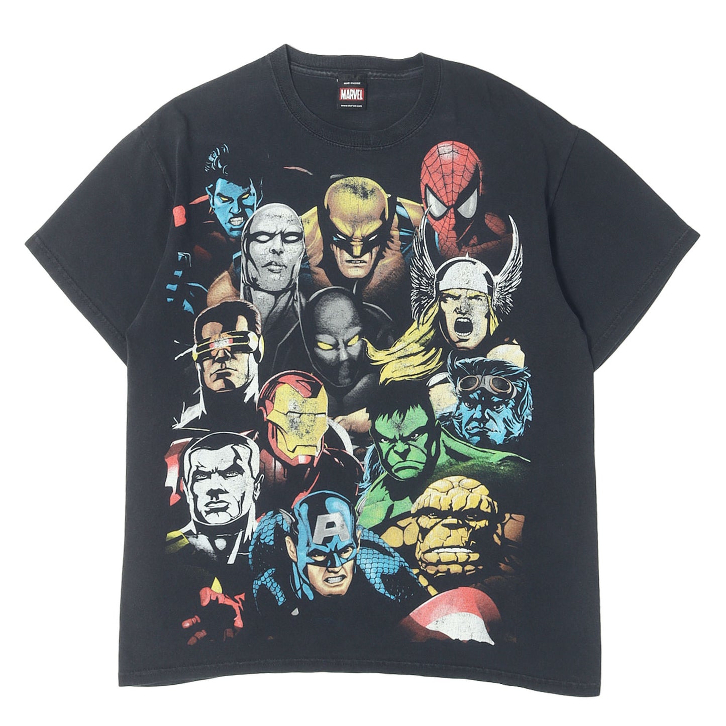 00s MARVEL オールスター キャラクター プリント Tシャツ / アイアンマン ウルヴァリン スパイダーマン など