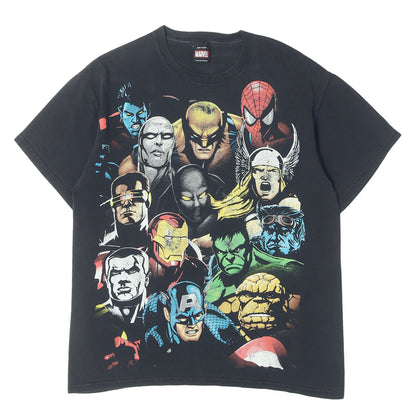 00s MARVEL オールスター キャラクター プリント Tシャツ / アイアンマン ウルヴァリン スパイダーマン など