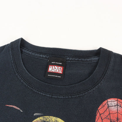 00s MARVEL オールスター キャラクター プリント Tシャツ / アイアンマン ウルヴァリン スパイダーマン など
