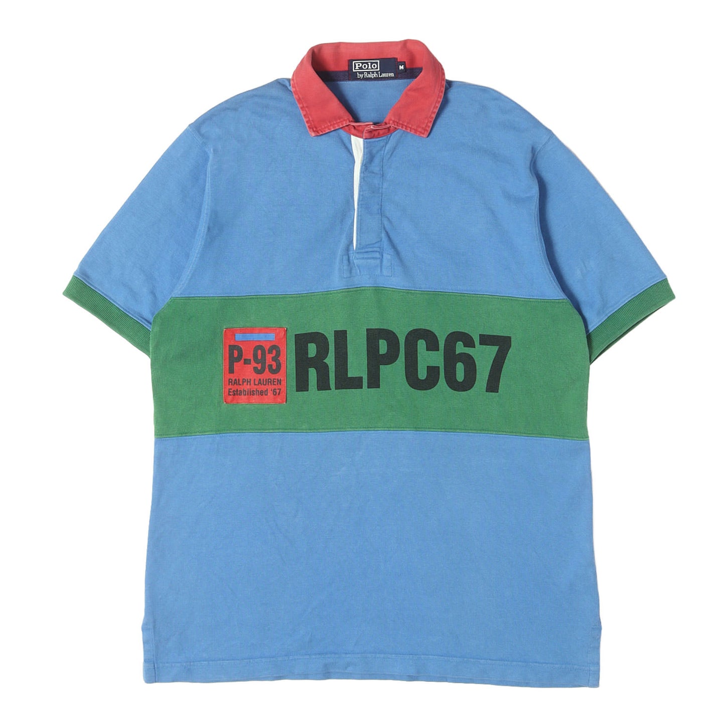 [Goodフェード] 90s P-93 RLPC67 半袖 カラーパネル ラガーシャツ