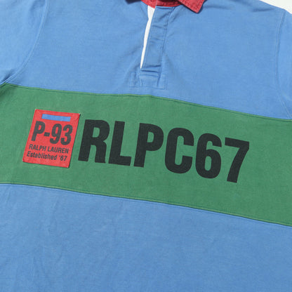 [Goodフェード] 90s P-93 RLPC67 半袖 カラーパネル ラガーシャツ