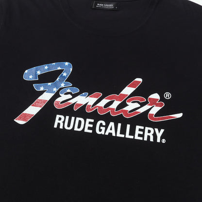 ×Fender 星条旗ロゴ プリント Tシャツ