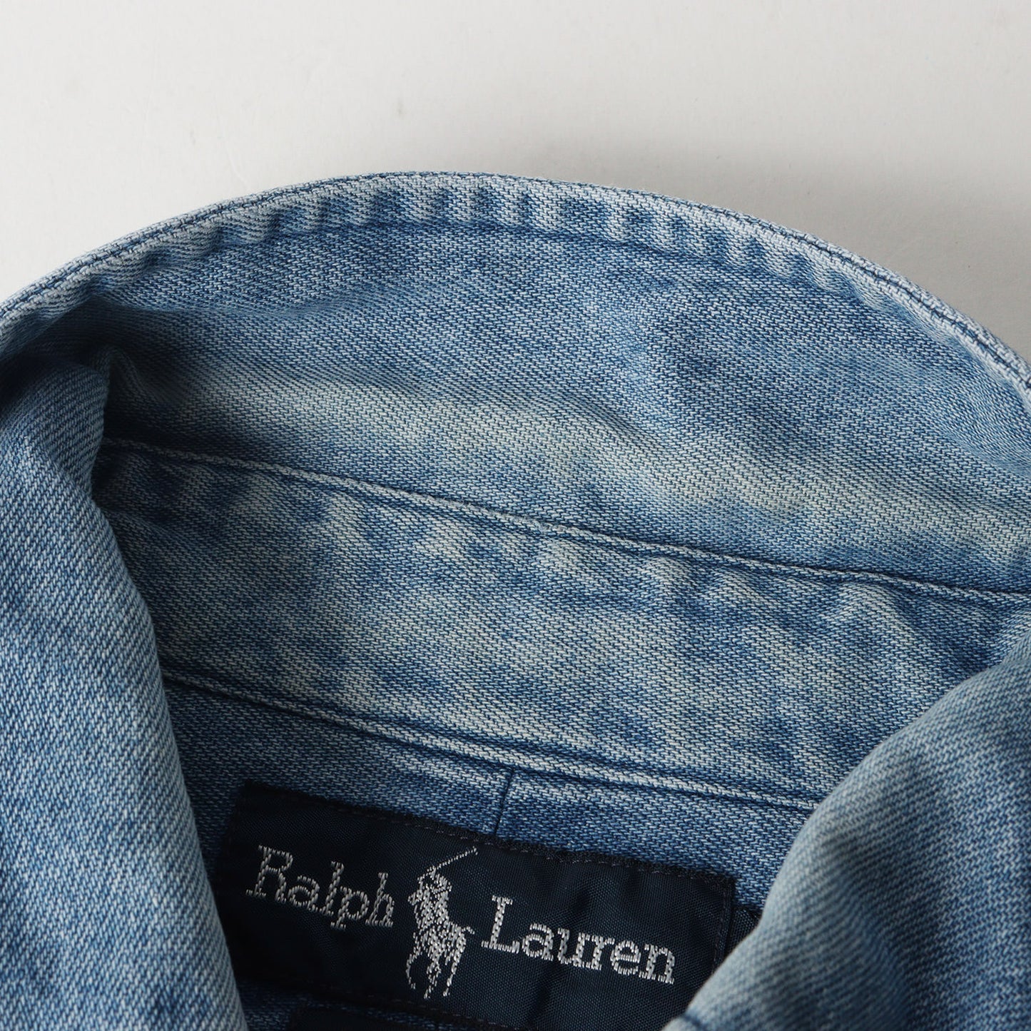 [希少 人気モデル] 90s ワンポイント刺繍 デニム BD ボタンシャツ (BIG SHIRT) RALPH LAUREN