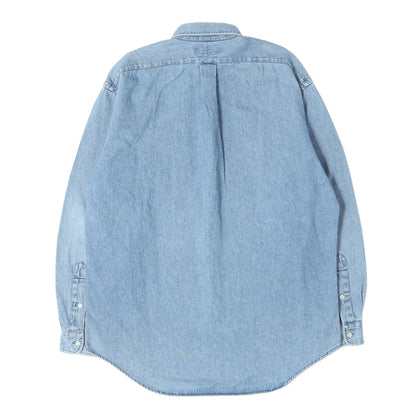 [希少 人気モデル] 90s ワンポイント刺繍 デニム BD ボタンシャツ (BIG SHIRT) RALPH LAUREN