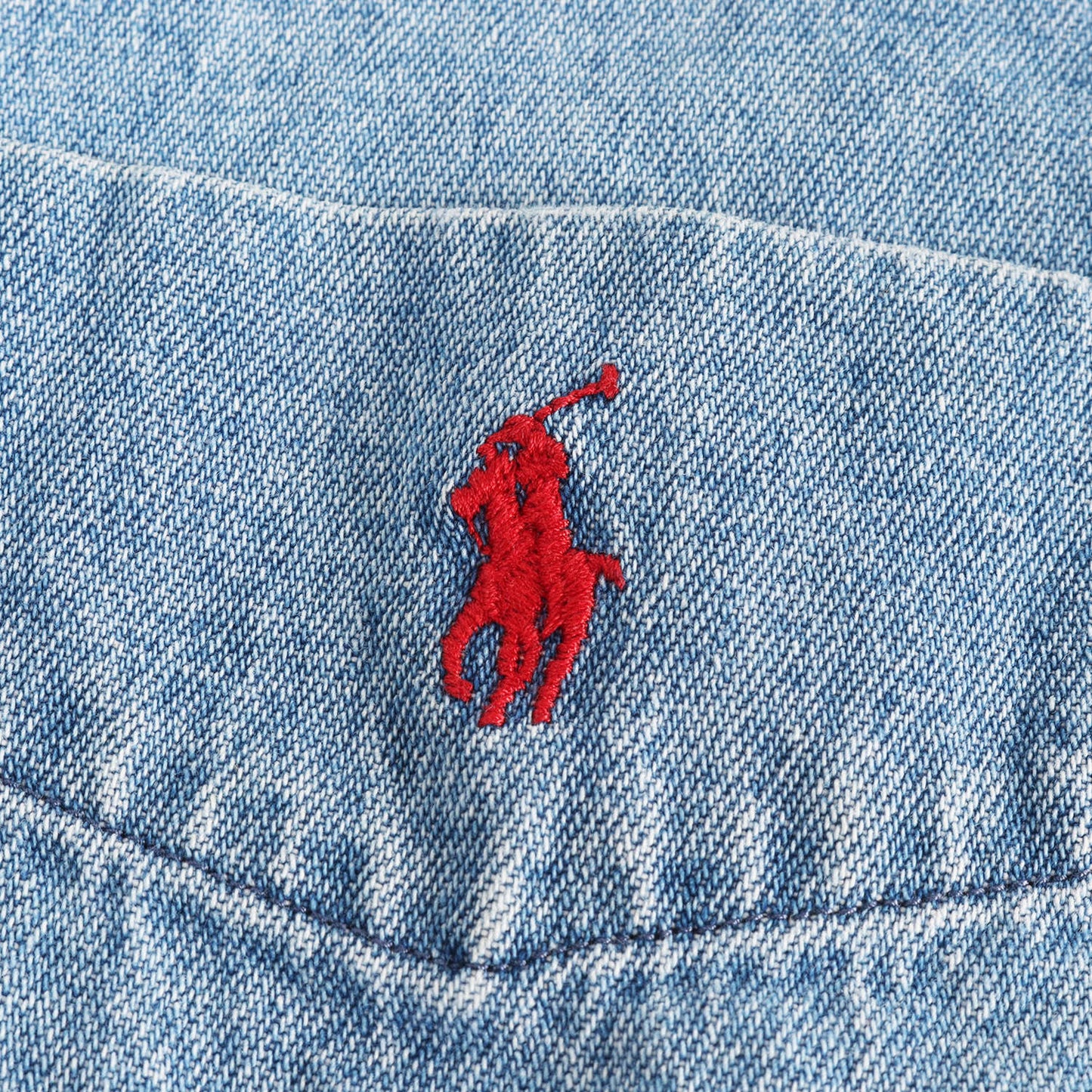 [希少 人気モデル] 90s ワンポイント刺繍 デニム BD ボタンシャツ (BIG SHIRT) RALPH LAUREN