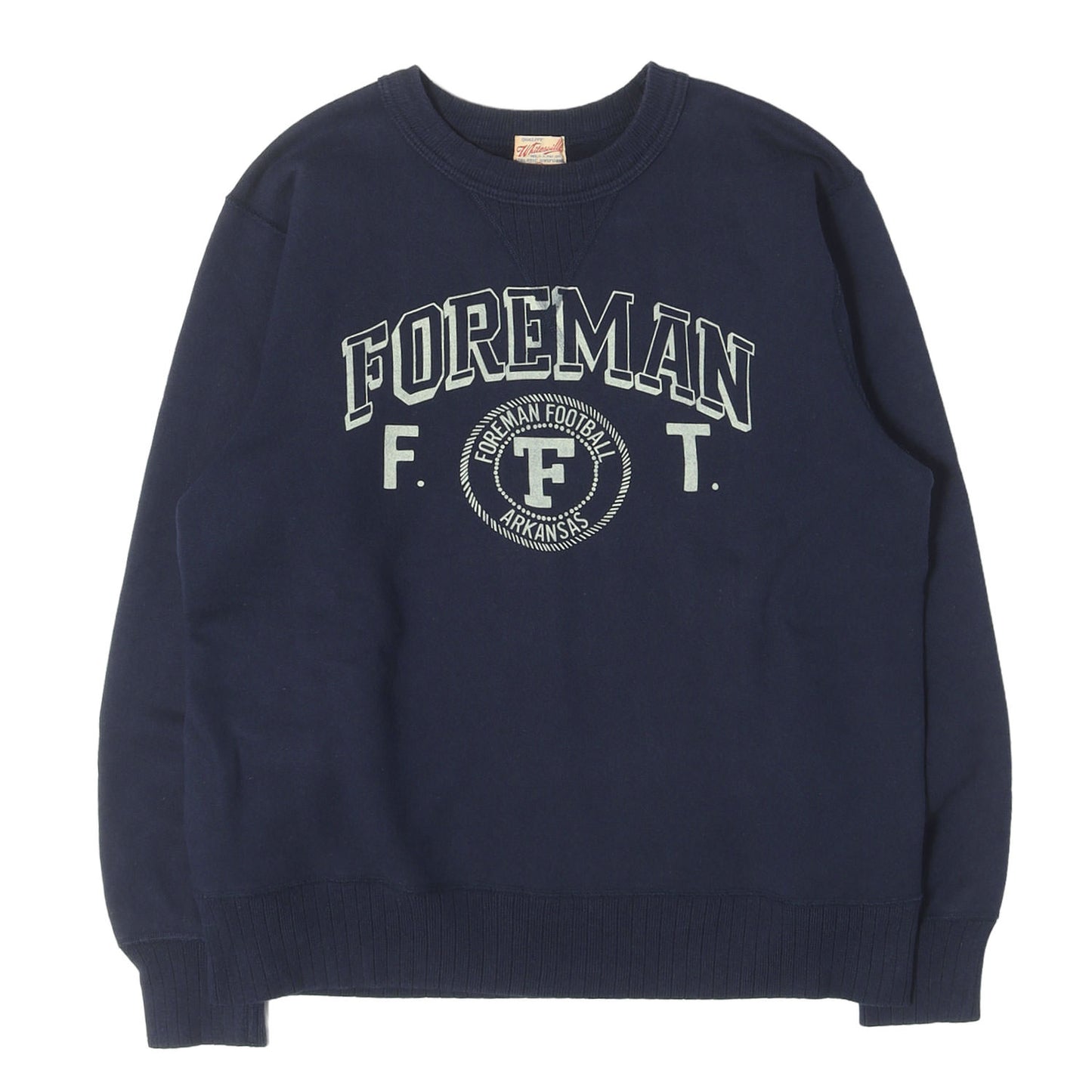 カレッジロゴ 両V 針抜きリブ スウェット (FOREMAN FOOTBALL ARKANSAS)