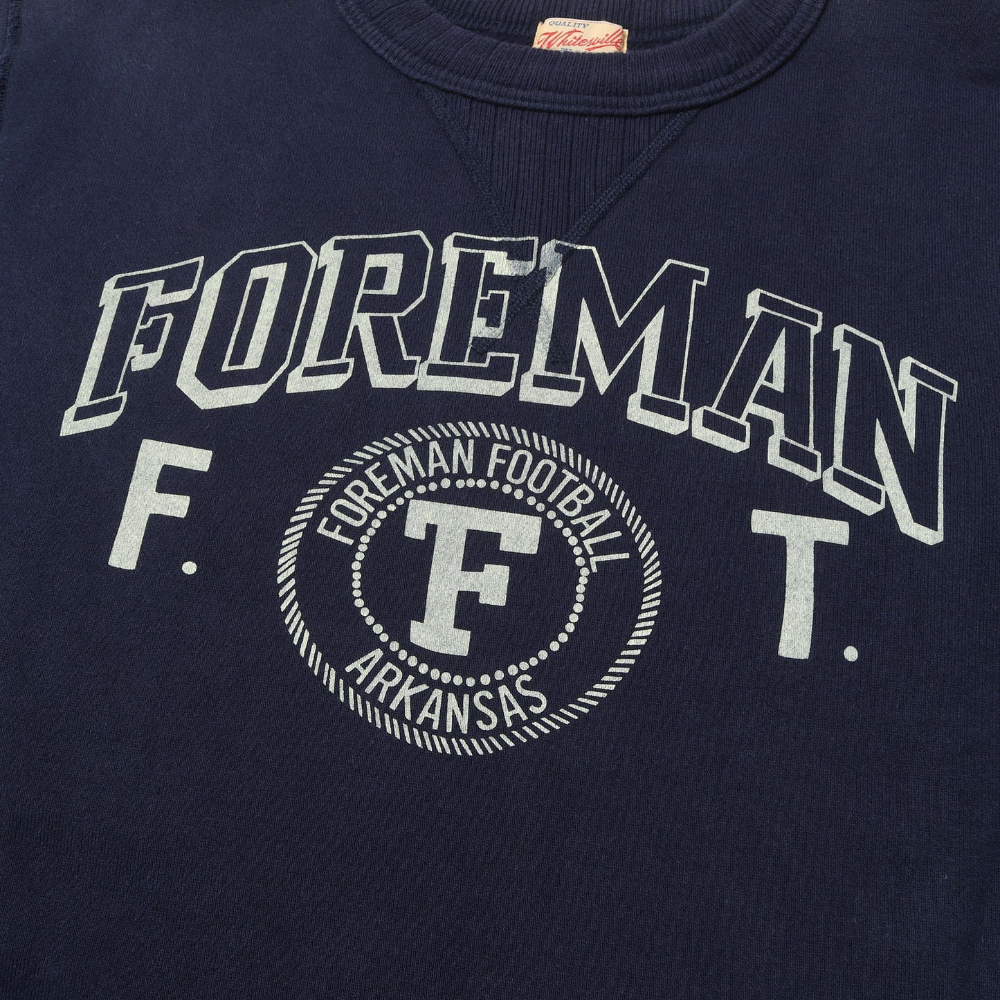 カレッジロゴ 両V 針抜きリブ スウェット (FOREMAN FOOTBALL ARKANSAS)