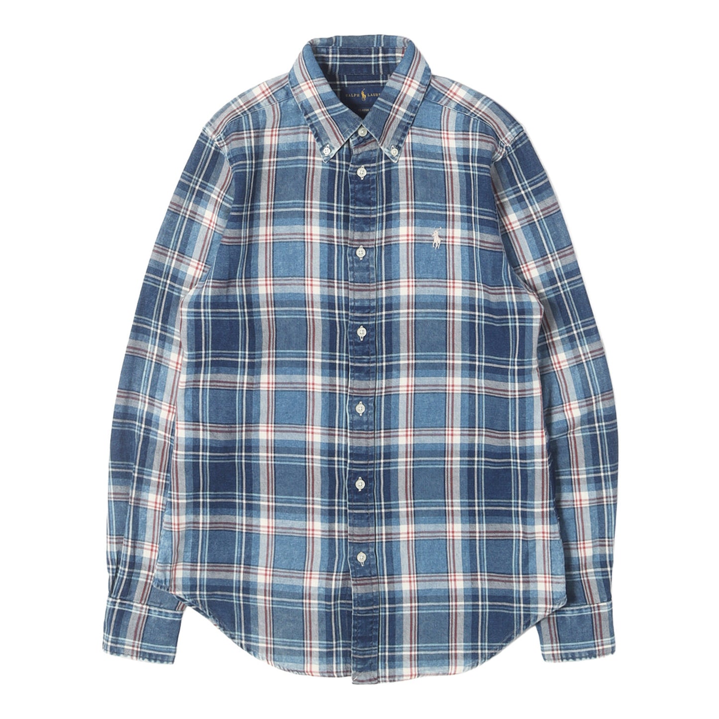 [現行モデル] ブリーチ加工 インディゴチェック BD シャツ RALPH LAUREN