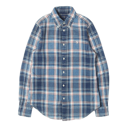 [現行モデル] ブリーチ加工 インディゴチェック BD シャツ RALPH LAUREN
