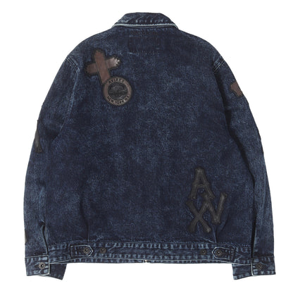 25AW 50周年記念 レザーパッチ ジップ デニムジャケット (50TH LEATHER PATCH DENIM JACKET)
