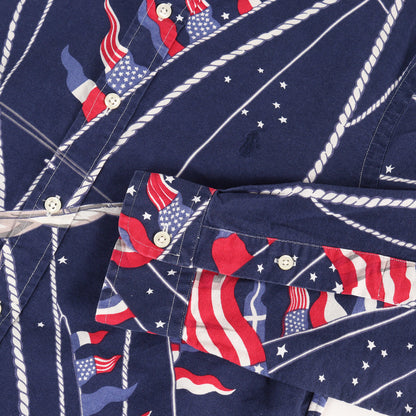 [現行モデル] 国旗総柄 オックスフォードコットン BD シャツ RALPH LAUREN