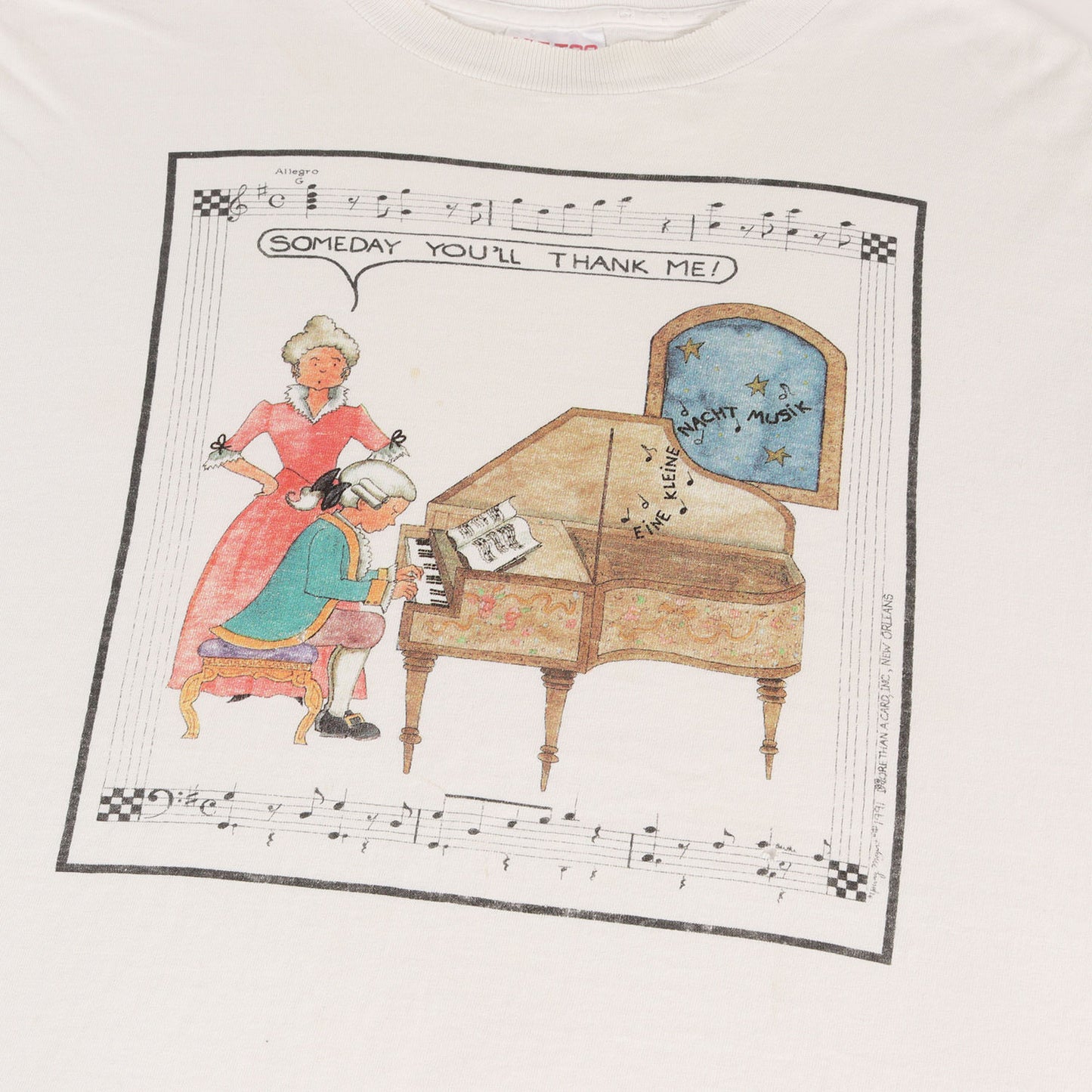 [雰囲気抜群] 90s More Than A Card Inc モーツァルト イラスト Tシャツ / USA製 SOF TEE