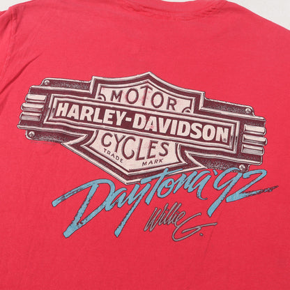 90s 両面プリント Daytona Bike Week 92 シールドエンブレム Tシャツ / USA製 Hanes