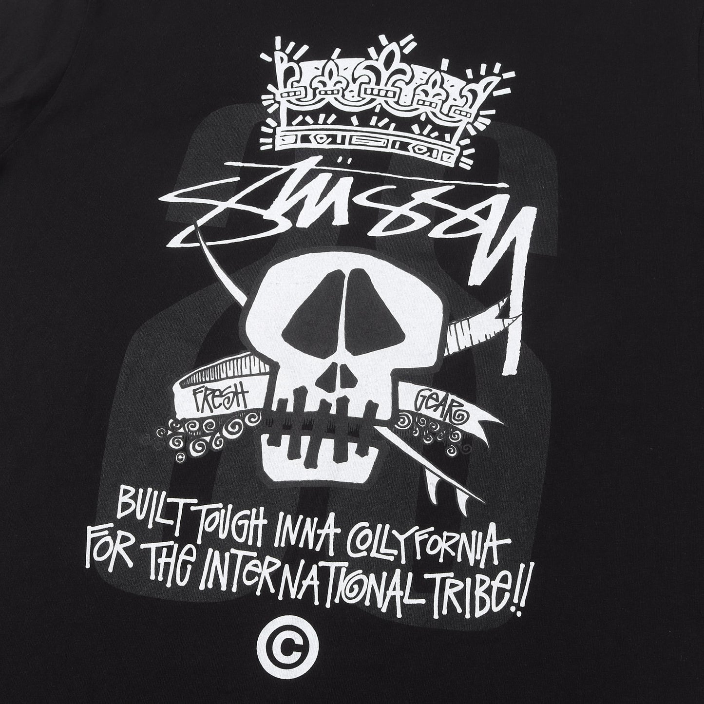クラウン スカル グラフィック Tシャツ