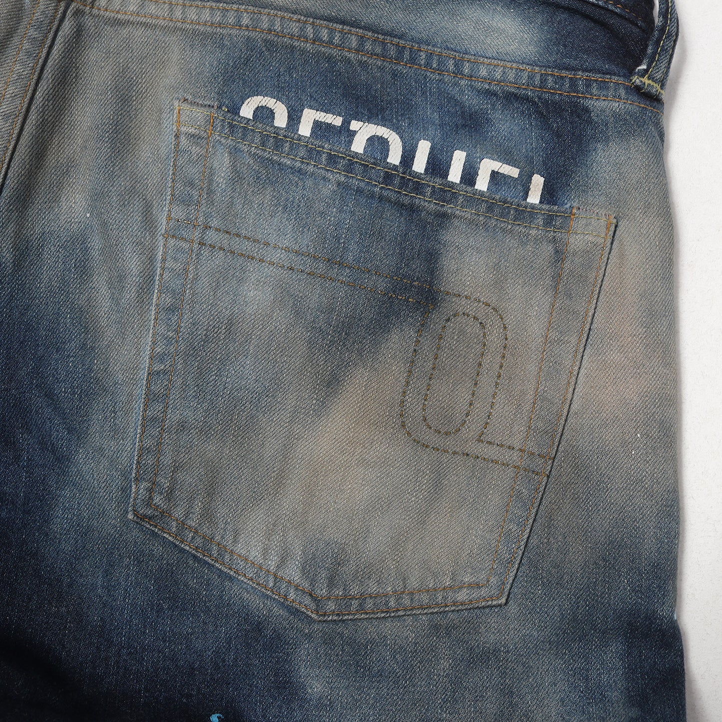 21AW ×fragment design ペンキ&ヴィンテージ加工 デニムパンツ(DAMAGE DENIM PANTS)