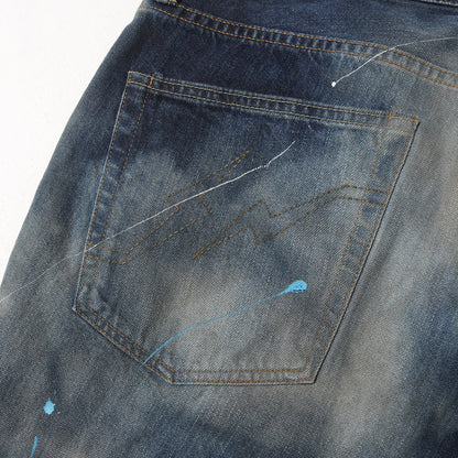 21AW ×fragment design ペンキ&ヴィンテージ加工 デニムパンツ(DAMAGE DENIM PANTS)