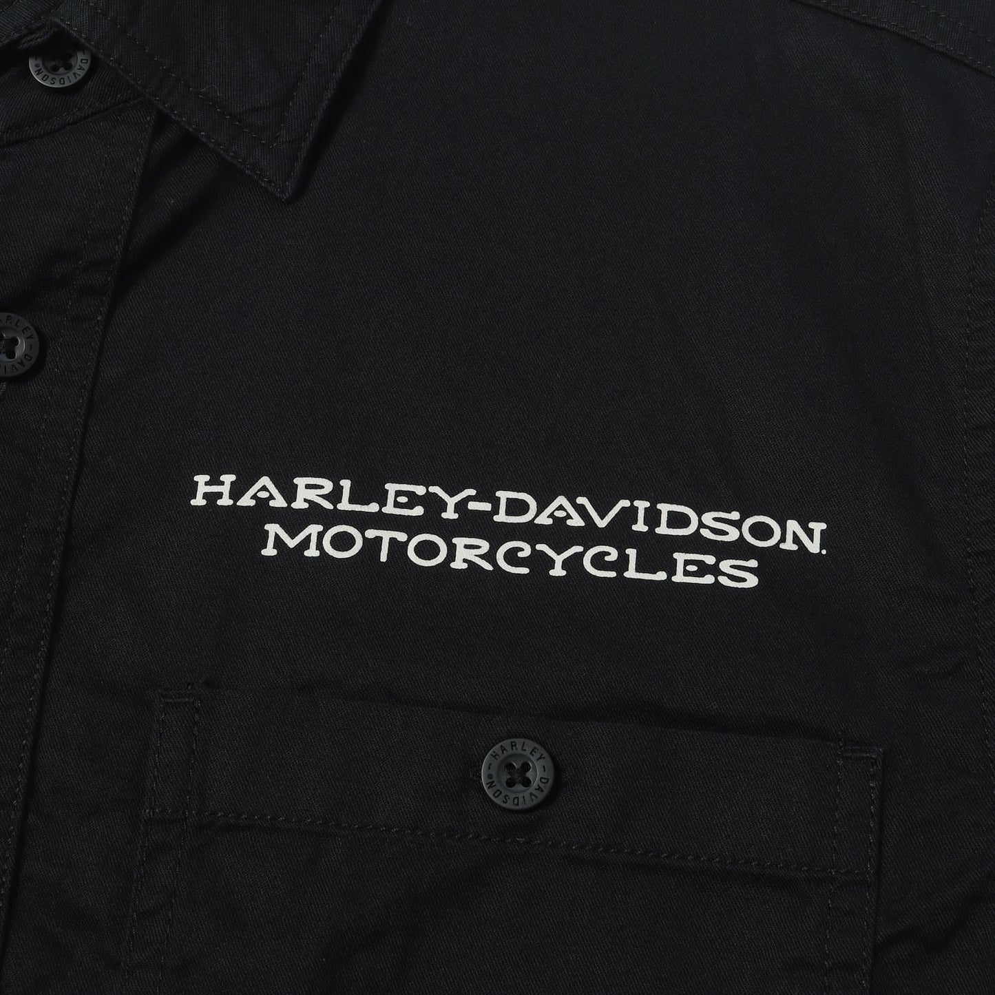 ウイングホイール プリント コットン 半袖 ワークシャツ