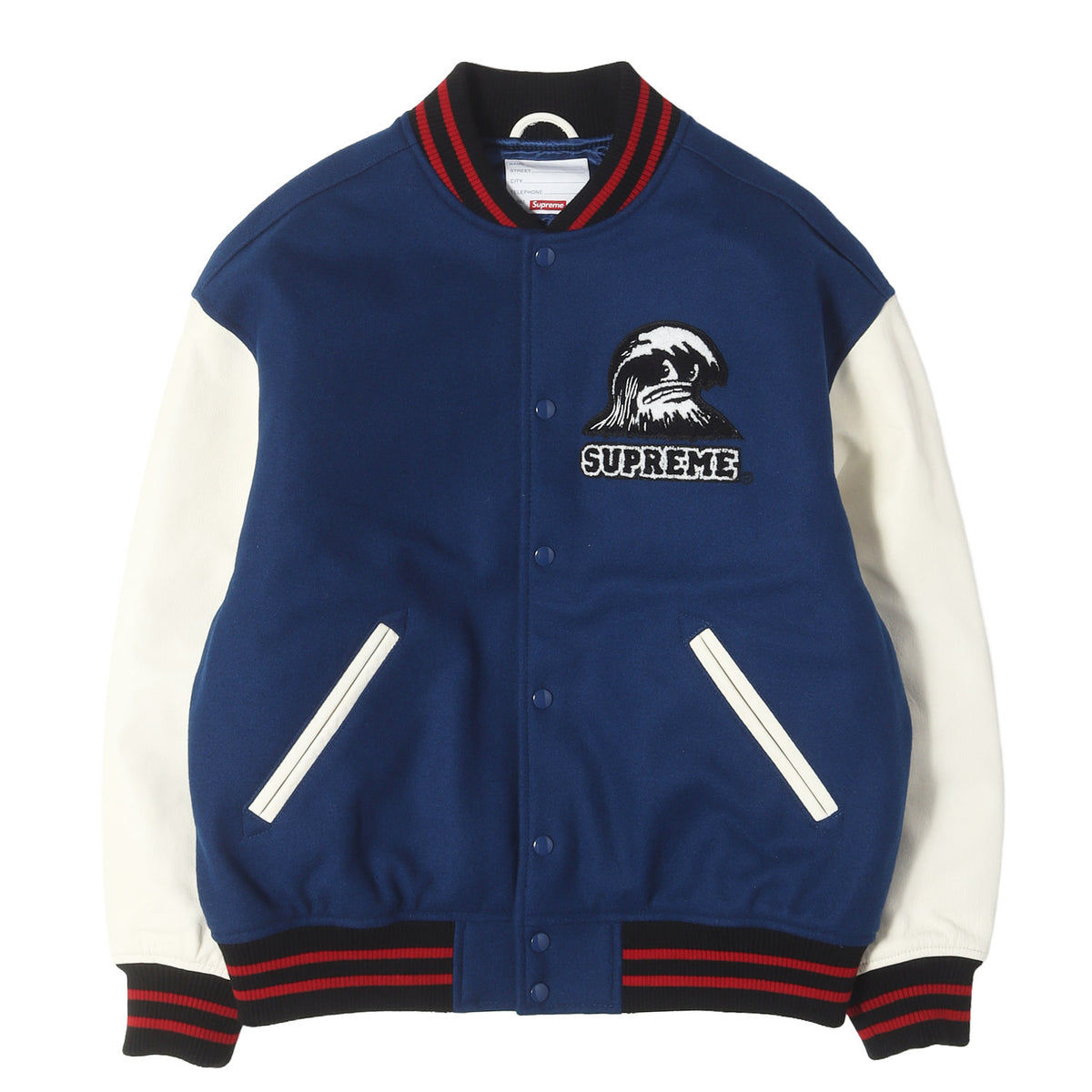 24SS ウェーブ 袖レザー メルトン スタジャン / バーシティジャケット(Wave Varsity Jacket)