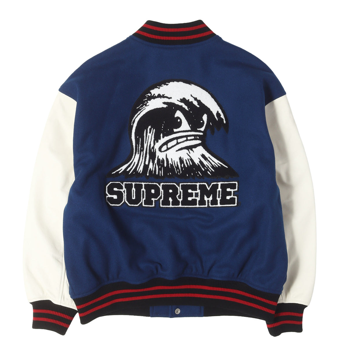 24SS ウェーブ 袖レザー メルトン スタジャン / バーシティジャケット(Wave Varsity Jacket)