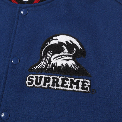 24SS ウェーブ 袖レザー メルトン スタジャン / バーシティジャケット(Wave Varsity Jacket)