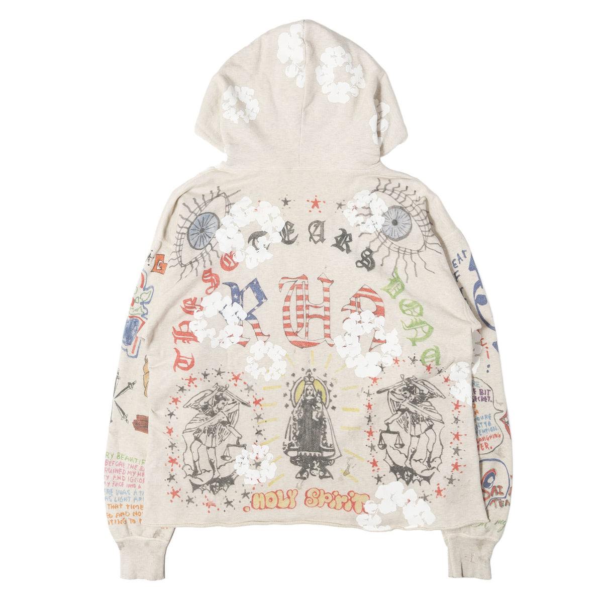 22SS ×DENIM TEARS ヴィンテージ加工 スウェットパーカー(HOODIE / GREENAFFITTI)