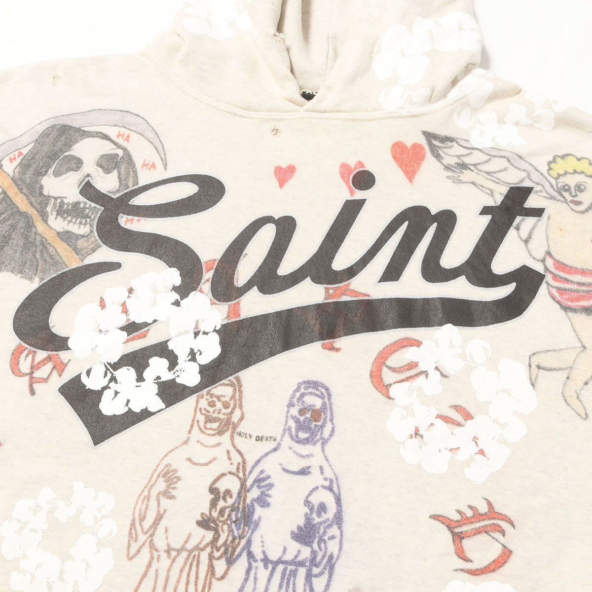 22SS ×DENIM TEARS ヴィンテージ加工 スウェットパーカー(HOODIE / GREENAFFITTI)